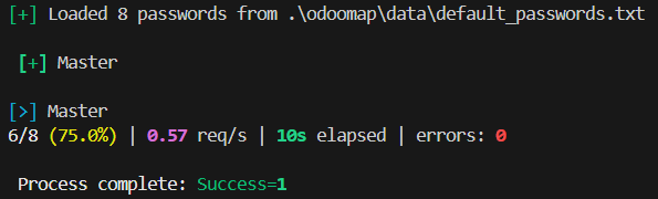 Odoo master password bruteforce with odoomap