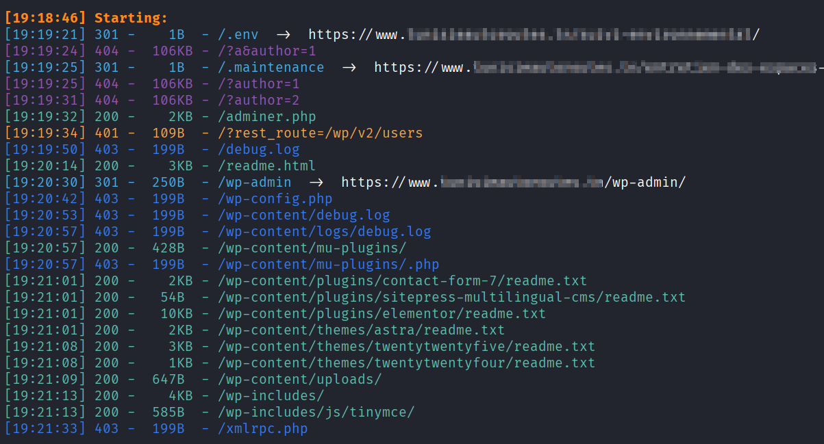 dirsearch WordPress Enumeration Wordlist