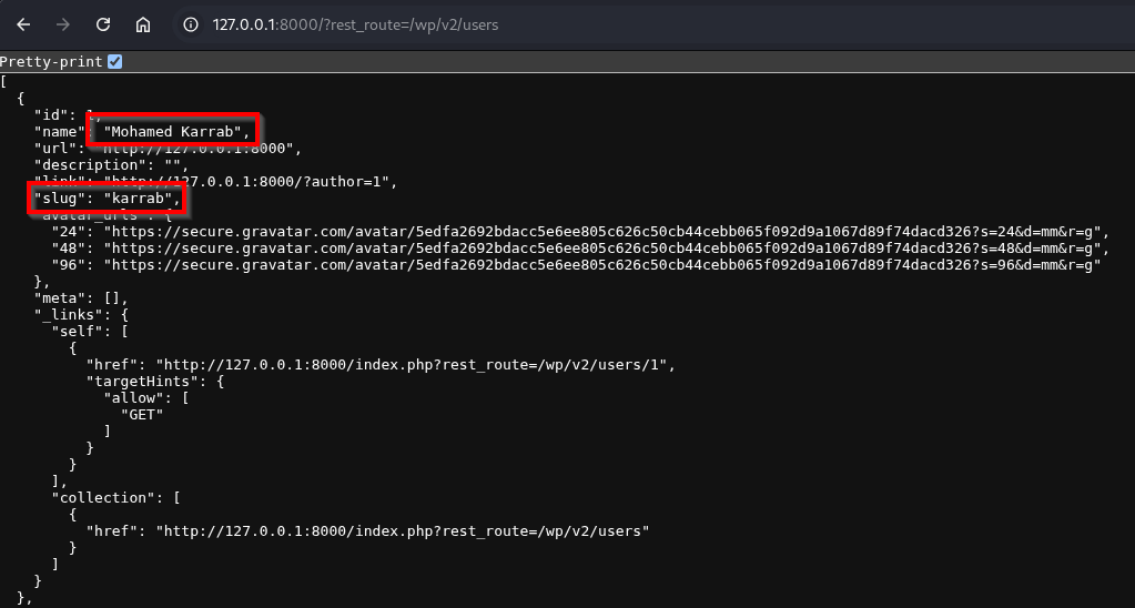 WordPress /wp-json/wp/v2/users/ endpoint