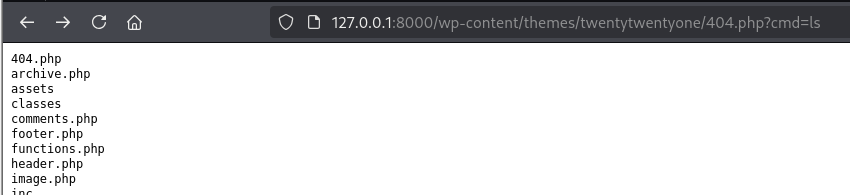 WordPress RCE command execution PoC
